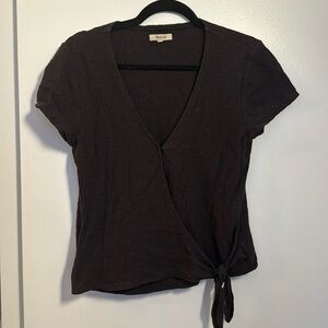 Madewell Tie-Front V-Neck Tee